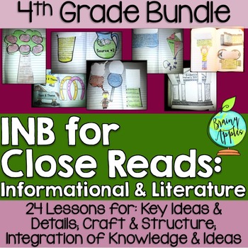 Preview of Close Reading Bundle Interactive Notebook 4th Grade Free Sample