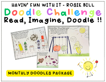 Preview of Close Reading Doodle Challenges - FULL Year Package