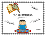 Close Reading Instructions, Close Reading Note Organizer, 