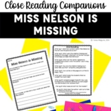 Close Reading Companion: Miss Nelson is Missing Reading Comprehension