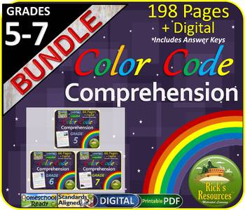 Preview of Science of Reading Comprehension Skills: Color-Coding Text Evidence - Grades 5-7