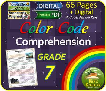 Preview of Science of Reading Comprehension Skills: Color-Coding Text Evidence - 7th Grade
