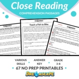 Close Reading Comprehension Passages Full Bundle - Grades 3-8