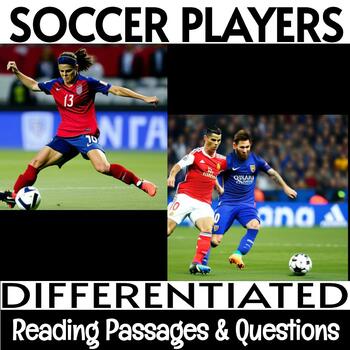 Preview of Close Reading | Comprehension Passages | Soccer Players | Football Players