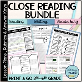 Close Reading Comprehension Passages, Writing, Vocabulary 