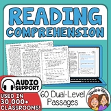 Close Reading Comprehension Passages and Questions Reading Strategies with Audio