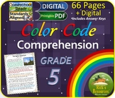 Close Reading Comprehension Color-Coding 5th Grade - Print