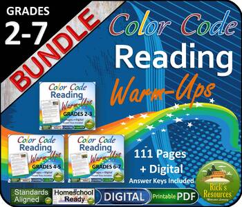 Preview of Science of Reading Comprehension Text Evidence Warm-Ups Bundle Grades 2-7
