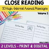 Close Reading Comprehension and Question Passages for Reading Strategies