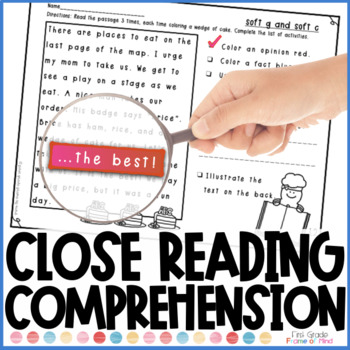 Preview of Close Reading Comprehension fact opinion and -ce -ge -dge