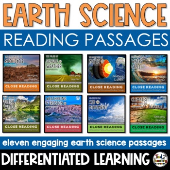 Preview of Earth Science Reading Comprehension Passages & Questions Differentiated