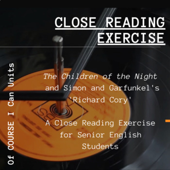 Preview of Close Reading Exercise for 'Richard Cory' by Simon and Garfunkel