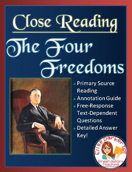 Preview of Close Reading: FDR's Four Freedoms Speech