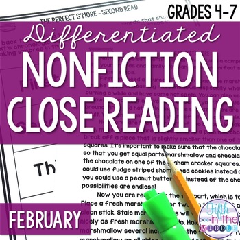 Preview of February Nonfiction Close Reading Comprehension Passages and Questions