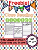 Close Reading Fiction FREEBIE!  Comprehension and More!