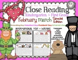 Close Reading For Kindergarten & First Grade: February Mar
