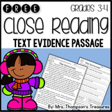 Reading Comprehension Passage & Questions Free
