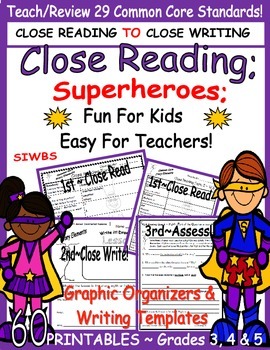Preview of SIWBS Shared Reading Story Elements Close Reading Gr.3,4,5