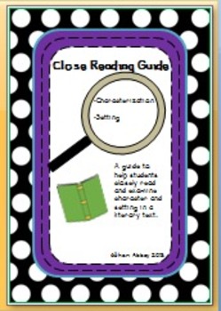 Preview of Close Reading Guide:Characterization and Setting - with ISN pages