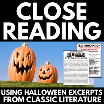 Preview of Halloween Close Reading Passages for Middle School - Halloween Activities