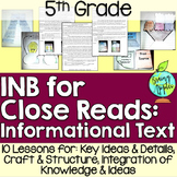 Close Reading Informational Text Interactive Notebook 5th Grade