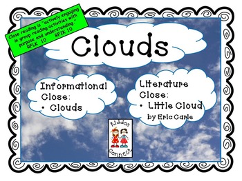 Preview of Close Reading - Informational text on Clouds and Literature text (Eric Carle)