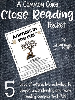 Preview of Close Reading Interactive Story - Animals in the Fall