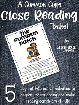 Preview of Close Reading Interactive Story- The Pumpkin Patch