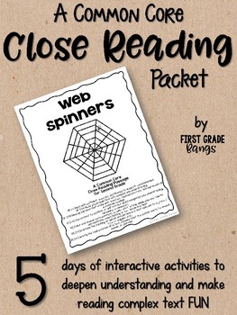 Preview of Close Reading Interactive Story for 2nd grade - Web Spinners