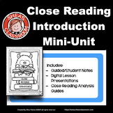 Close Reading Analysis Introduction Mini-Unit
