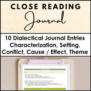 Preview of Close Reading Journal for Independent Reading or Homework, Middle & High School