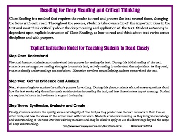Preview of Close Reading: Leveled Bookmarks for Uncovering Layers of Meaning
