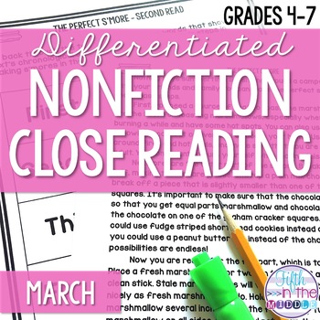 Preview of March Nonfiction Close Reading Comprehension Passages and Questions