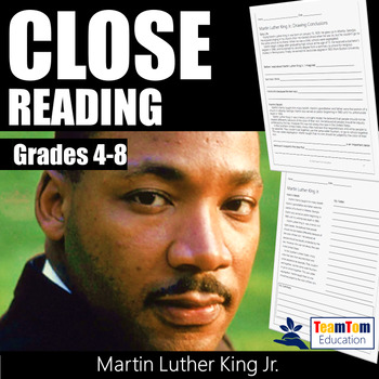Preview of Close Reading Martin Luther King Jr