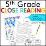 5th Grade Close Reading Passages and Prompts