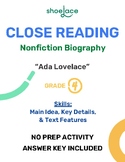 Close Reading Nonfiction Biography Grade 4