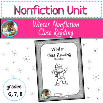 Preview of Winter Themed Nonfiction Close Reading Passages and Printables