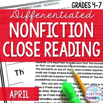 Preview of April Nonfiction Close Reading Comprehension Passages and Questions