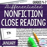 January Nonfiction Close Reading Comprehension Passages an