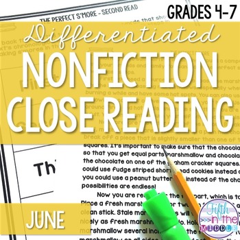 Preview of June Nonfiction Close Reading Comprehension Passages and Questions