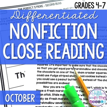 Preview of October Nonfiction Close Reading Comprehension Passages and Questions