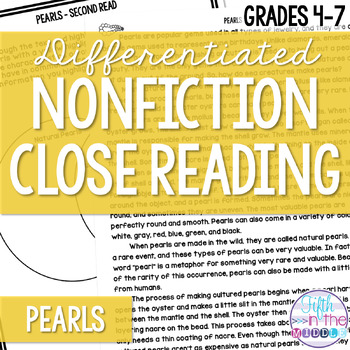 Preview of FREE Pearls Close Reading Comprehension Passages and Questions