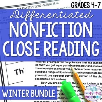 Preview of Winter Nonfiction Close Reading Comprehension Passages and Questions Bundle