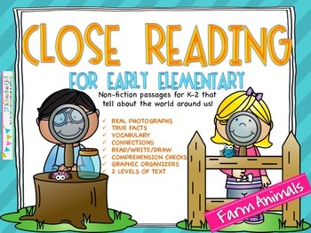 Preview of Close Reading Pack Farm Animals