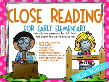 Preview of Close Reading Pack Ocean Animals
