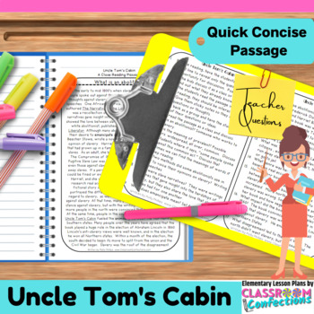 Uncle Tom S Cabin Non Fiction Reading Passage By Elementary