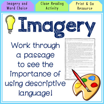 Preview of Close Reading Passage with Imagery Focus