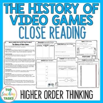 Preview of History of Video Games Reading Comprehension Passages and Questions