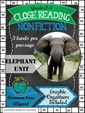 Close Reading Passages 2nd-5th grade Elephant Theme (3 lev