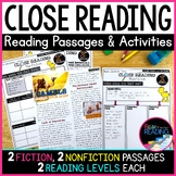 Close Reading Passages, Comprehension Graphic Organizers a
